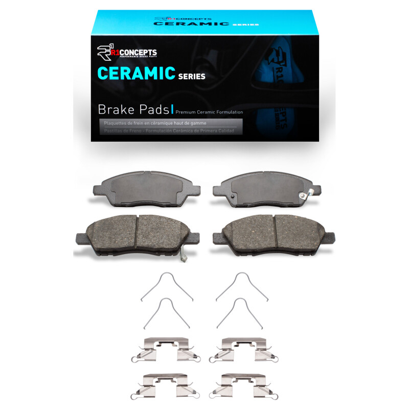 Nissan Versa Ceramic Brake Pads - Front - R1 Concepts - R1 Ceramic Pads & Hardware Kit - `11-`25